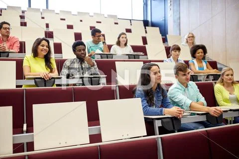 Group of international students at lecture Stock Photos