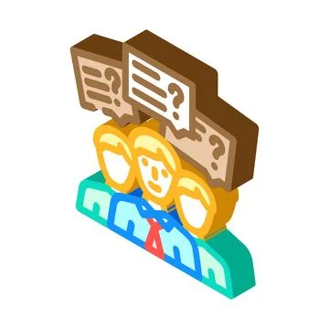 Group interview interview job isometric icon vector illustration イラスト素材