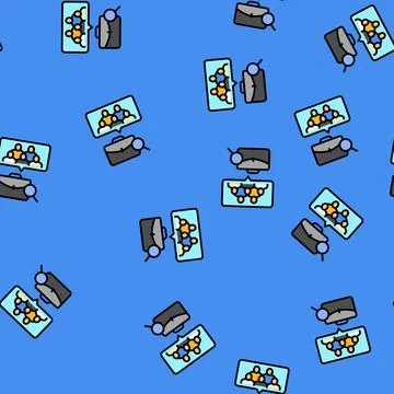 Group interview interview job vector seamless pattern 스톡 일러스트