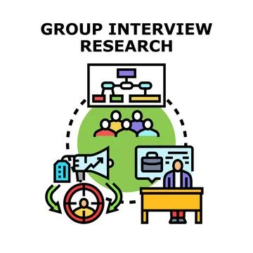 Group interview research consumer marketing strategy Stock Illustration