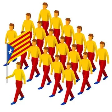 Group of Isometric people with Illustrazione stock