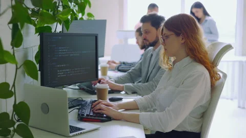 Group of the IT Technicians Working on Artificial Intelligence at Office. Video stock 251565298