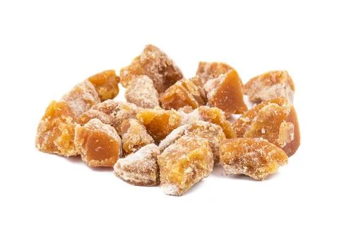 Group of jaggery on White Background Stock Photos