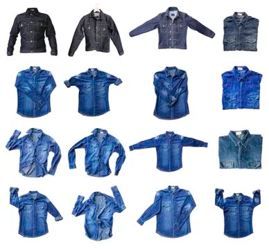Group jeans denim jacket Stock Photos