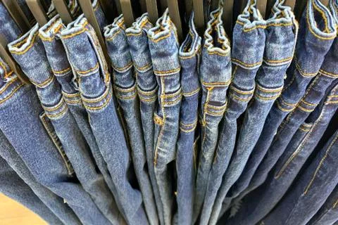 Group of jeans for sell Stock Photos
