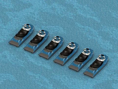 Group jet ski top view Stock Illustration