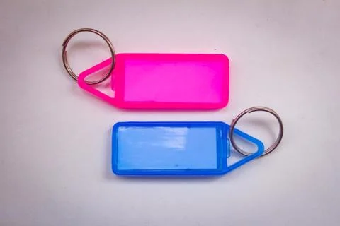 Group of key chains with tag option. Stock Photos