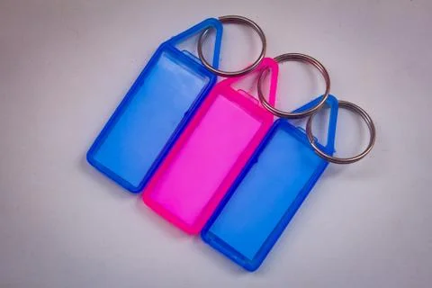Group of key chains with tag option. Stock Photos