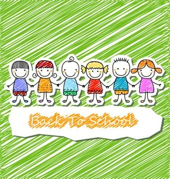 Group of kids Stock Illustration