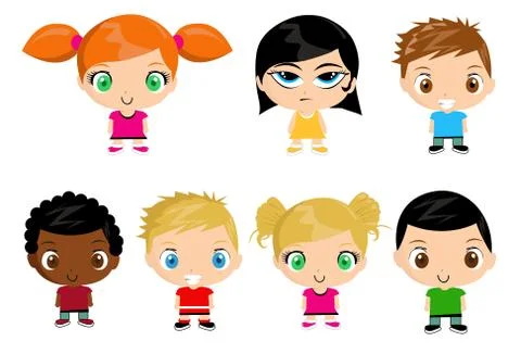 Group of kids vector illustration Stock Illustration