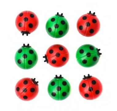 Group of ladybugs, isolated on white background Stock Photos