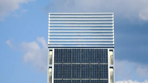 Group of large Solar Panels. Stock Footage 113604649