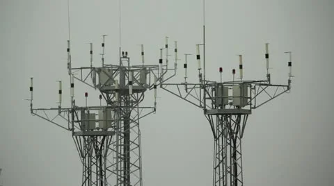 Group of Large Weather Antenna Stock-Footage 12555908