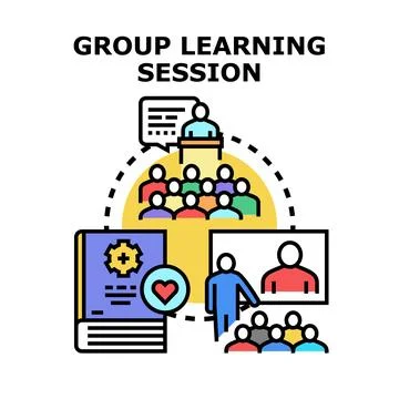 Group learning session vector concept illustration process Stock Illustration