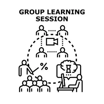 Group learning session vector concept illustration design Stock Illustration