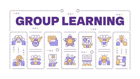 Group learning word concept isolated on white Stock Illustration