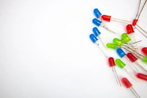 A group of LEDs located to the right of the frame for copy space. Foto stock