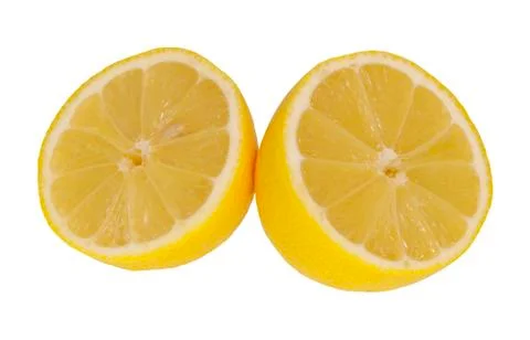 Group of lemons on white background Stock Photos