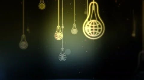 Group of light bulb shapes with earth symbol inside animation Stock Footage 61571158
