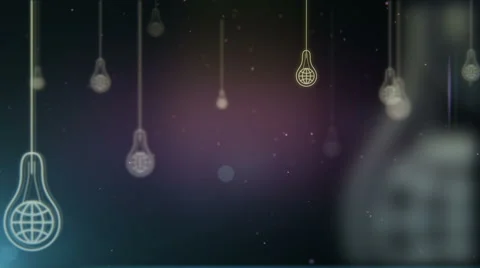 Group of light bulb shapes with earth symbol inside animation Stock Footage 61571836