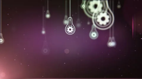 Group of light bulb symbol with gear animation Stock Footage 61805433