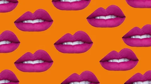 Group of lips pattern Stock Footage 135839706