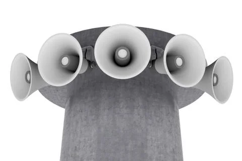 Group of loudspeakers on a pole Stock Illustration