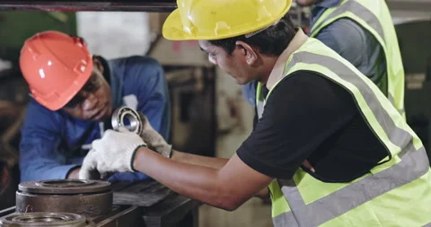 Group of machine technicians are profession inspect the electrical equipment Stock Footage 209258765