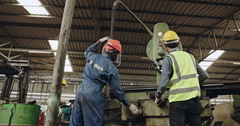 Group of machine technicians are profession inspect the electrical equipment Stock Footage 209258981