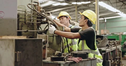 Group of machine technicians are profession inspect the electrical equipment Stock Footage 209259606