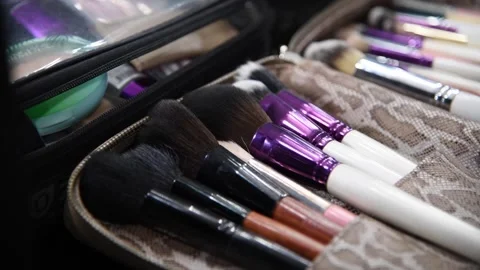 Group of make-up brushes 스톡 동영상 252020965