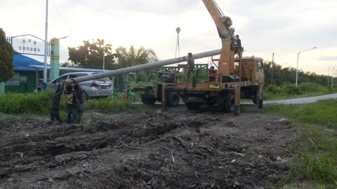 A group of male laborers at work Stock Footage 220245055