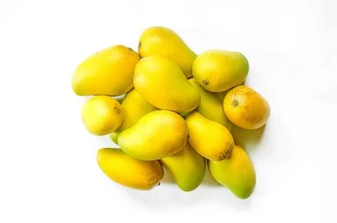 Group of mango on white background for isolated the background, Thai mango on Stock Photos