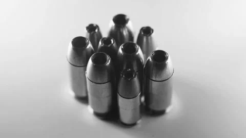 Group of Many Bullets Stock Footage 138452621