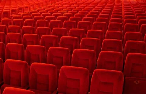 Group of many red seats Stock Photos