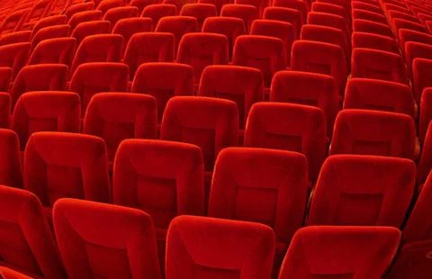 Group of many red seats Stock Photos