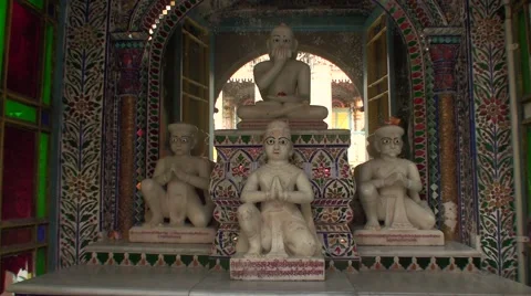 Group of marble statue in an Indian temple 스톡 동영상 52074546