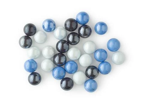 Group of marbles on white Stock Photos