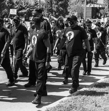 Group marching Stock Photos