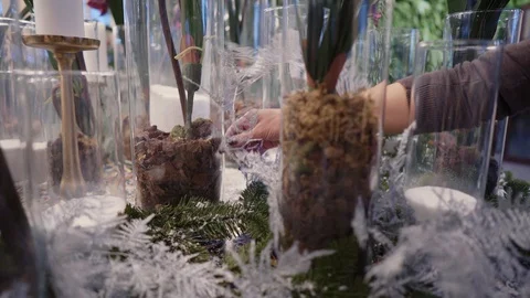 Group master florists, working with flowers. Video stock 127668247