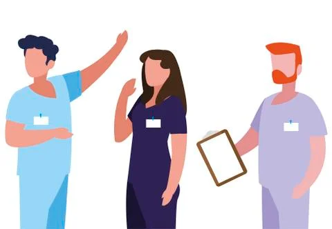 Group medicine workers with uniform characters イラスト素材