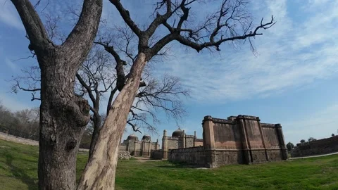 Group of Medieval Tombs and Historic Memorial Stock Footage 315820862