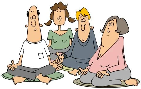 Group of meditators Stock Illustration