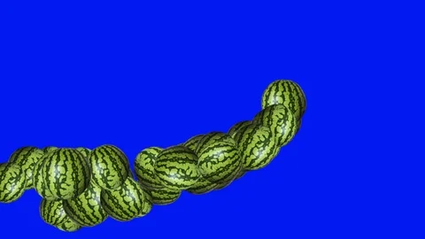 Group of melons animation transition on green screen chroma key Stock Footage 123469074