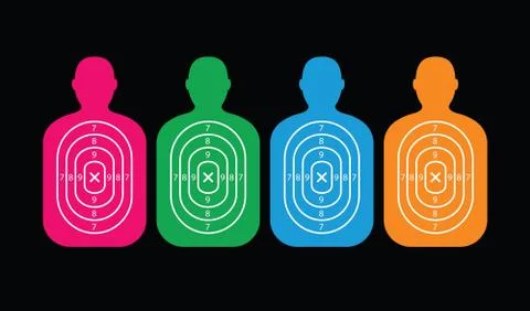 Group of men paper targets イラスト素材