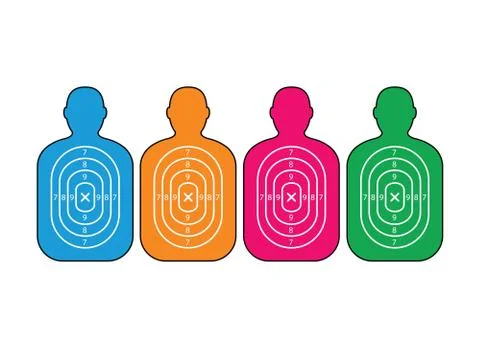 Group of men paper targets Stock Illustration