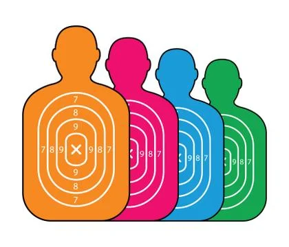 Group of men paper targets 스톡 일러스트