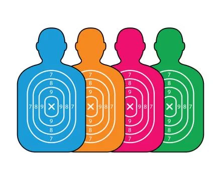 Group of men paper targets Stock Illustration