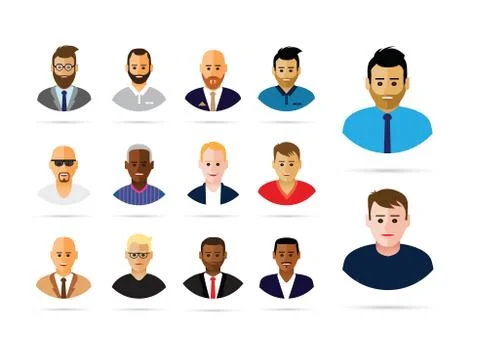 Group of men profiles 스톡 일러스트