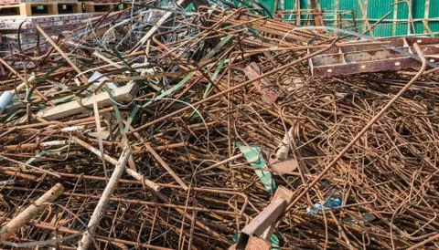 The group of metal wire for construction wait for recycle Stock Photos